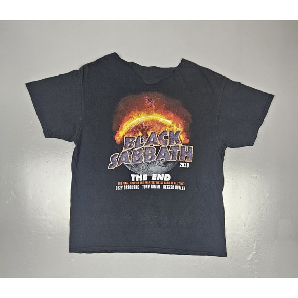 Black Sabbath Band T-Shirt Mens XL 16' The End Tour Ozzy Osborne Chopped Collar - Picture 1 of 8